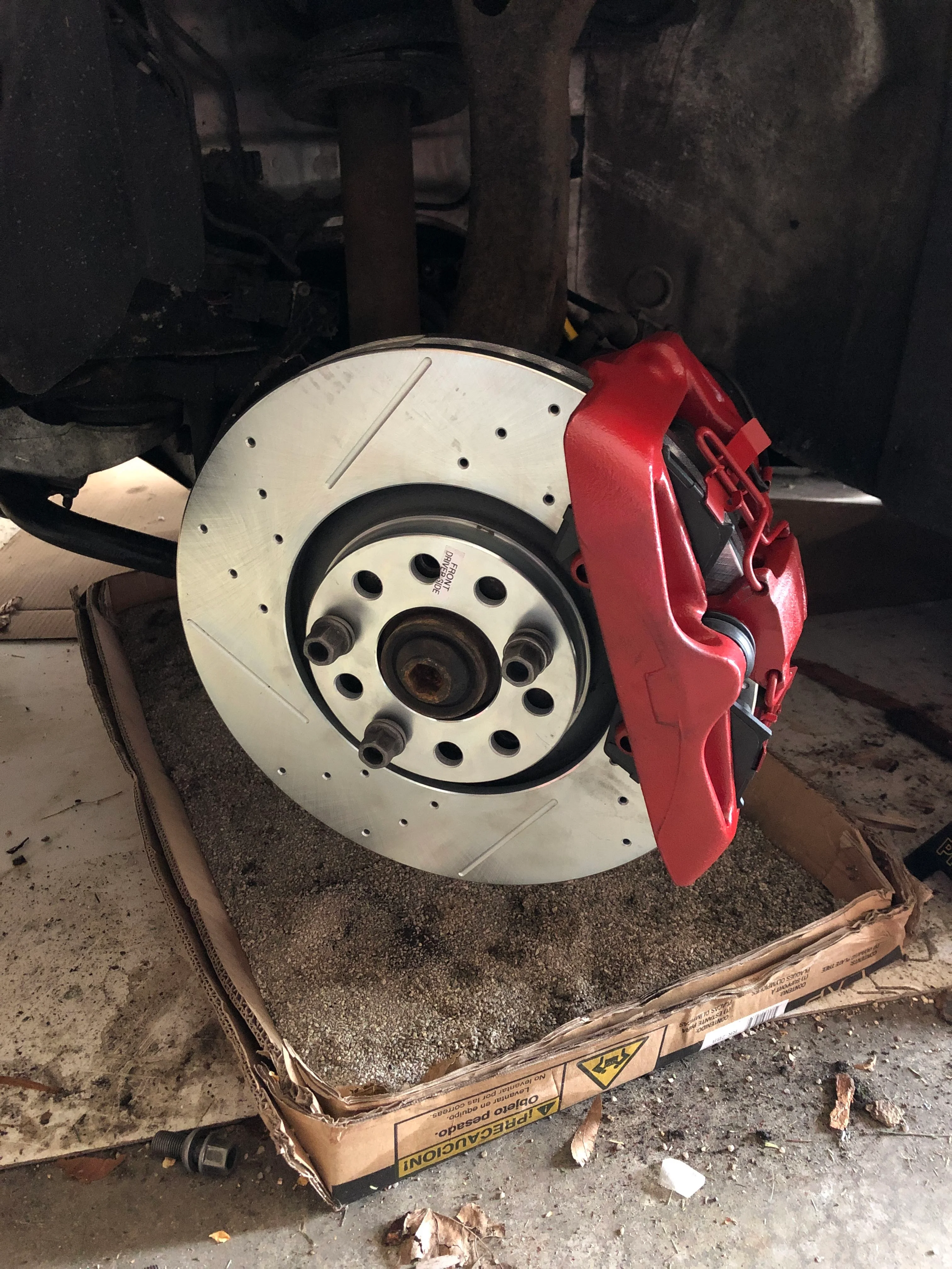 Upgraded brake assembly during the B5 S4 rebuild